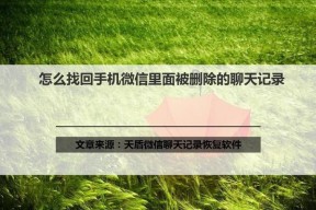 如何通过安卓恢复被删除的微信聊天记录（利用专业工具和备份文件）